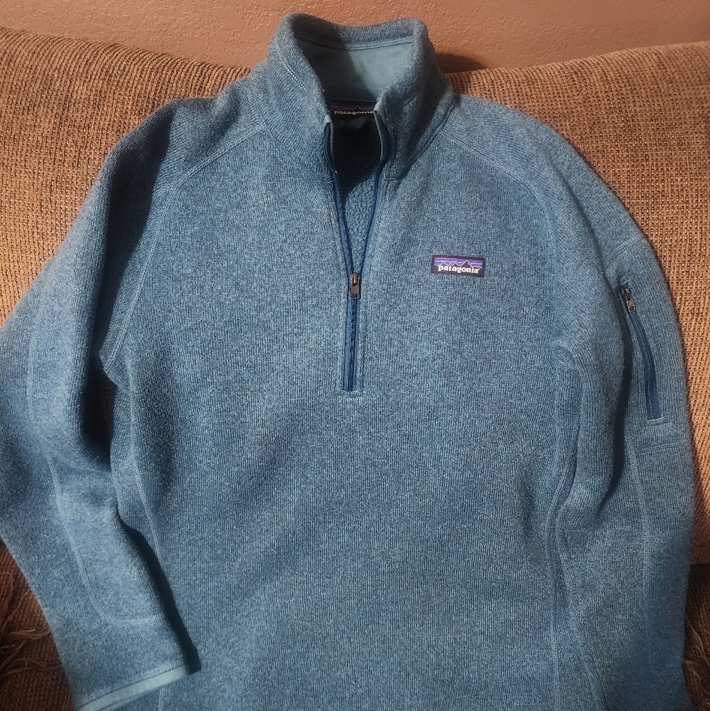 Women's Patagonia Blue Quarter-Zip Fleece Pullover Sz.Lg